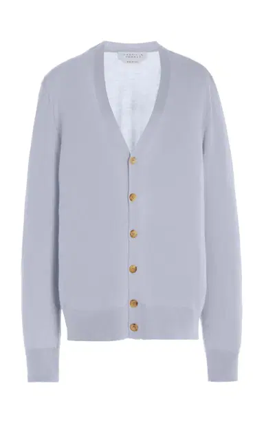 Gabriela Hearst Duke Knit Cardigan in Halogen Blue Cashmere | Thumbnail 1 Gabriela Hearst Duke Knit Cardigan in Halogen Blue Cashmere | Thumbnail 1