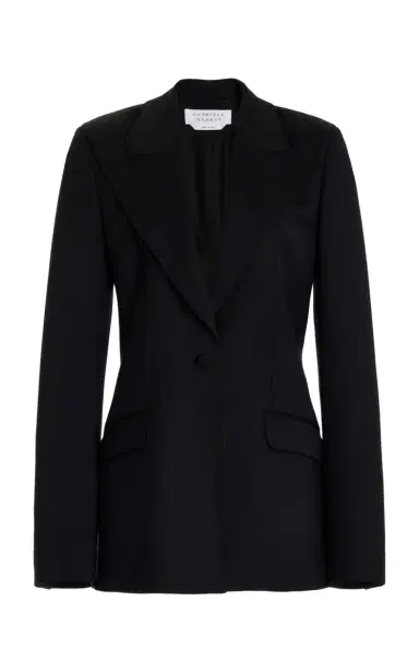 Gabriela Hearst Leiva Blazer in Black Sportswear Wool | Thumbnail 1 Gabriela Hearst Leiva Blazer in Black Sportswear Wool | Thumbnail 1