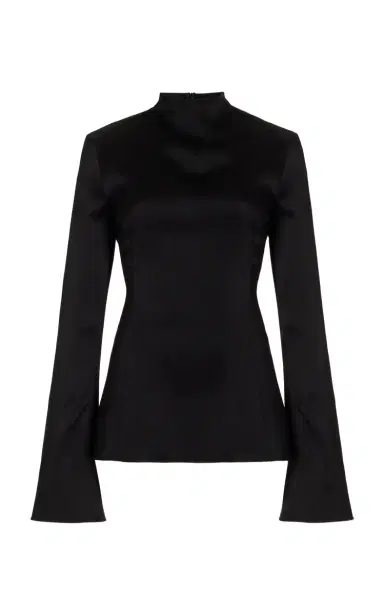 GABRIELA HEARST Delwyn Top in Black Silk Satin | Thumbnail 1 GABRIELA HEARST Delwyn Top in Black Silk Satin | Thumbnail 1