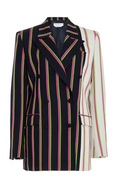 Gabriela Hearst Mccoi Blazer in Navy Multi Striped Wool | Thumbnail 1 Gabriela Hearst Mccoi Blazer in Navy Multi Striped Wool | Thumbnail 1