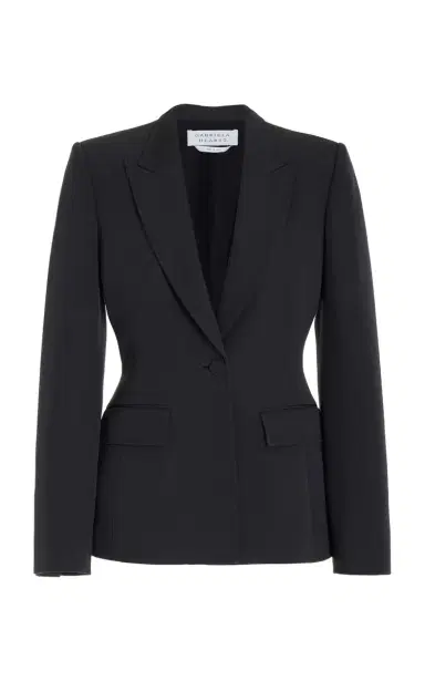 Gabriela Hearst Bertha Blazer in Charcoal Virgin Wool | Thumbnail 1 Gabriela Hearst Bertha Blazer in Charcoal Virgin Wool | Thumbnail 1