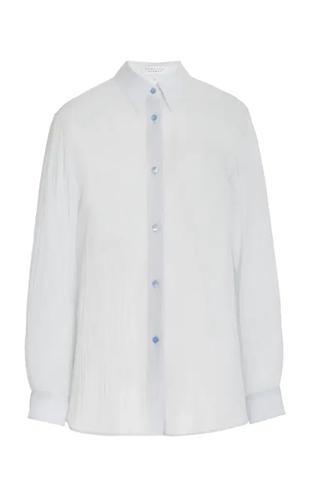 Ferrara Shirt in Light Blue Cashmere Silk Gauze Ferrara Shirt in Light Blue Cashmere Silk Gauze