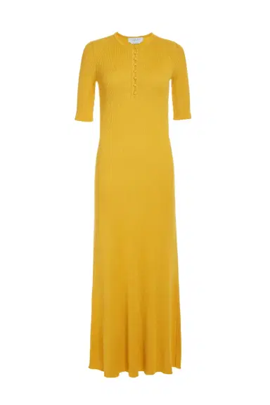 Gabriela Hearst Johanna Knit Dress in Yellow Cashmere Silk | Thumbnail 1 Gabriela Hearst Johanna Knit Dress in Yellow Cashmere Silk | Thumbnail 1