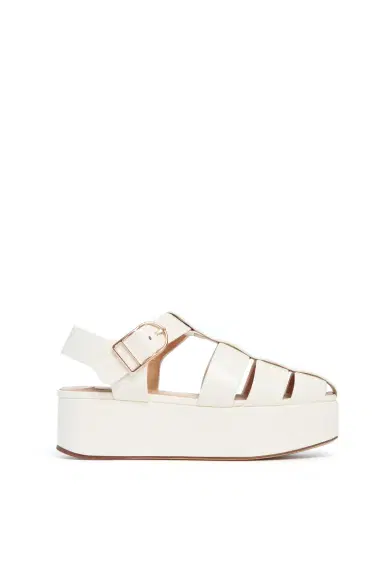 Gabriela Hearst Mila Plateau Sandal in Cream Leather | Thumbnail 1 Gabriela Hearst Mila Plateau Sandal in Cream Leather | Thumbnail 1