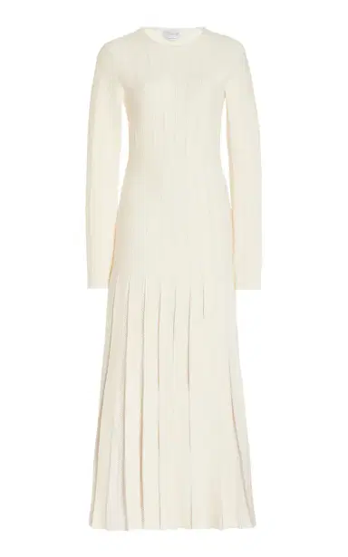 GABRIELA HEARST Walsh Knit Pleated Dress in Wool | Thumbnail 1 GABRIELA HEARST Walsh Knit Pleated Dress in Wool | Thumbnail 1