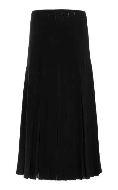 GABRIELA HEARST Del Knit Pleated Skirt in Black Wool | Thumbnail 1 GABRIELA HEARST Del Knit Pleated Skirt in Black Wool | Thumbnail 1