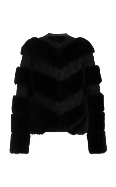 GABRIELA HEARST Carys Embroidered Jacket in Black Suede with Shearling | Thumbnail 1 GABRIELA HEARST Carys Embroidered Jacket in Black Suede with Shearling | Thumbnail 1