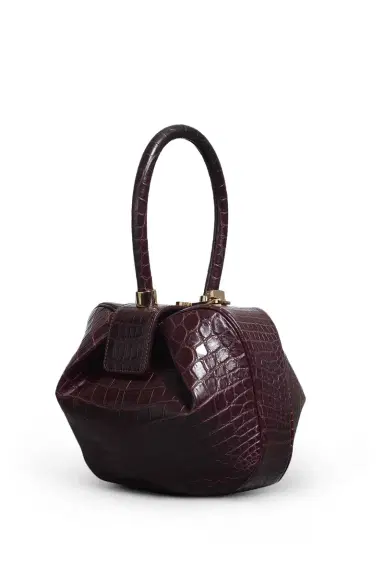 GABRIELA HEARST Nina Bag in Bordeaux Crocodile Leather | Thumbnail 1 GABRIELA HEARST Nina Bag in Bordeaux Crocodile Leather | Thumbnail 1
