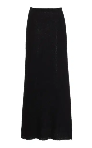 GABRIELA HEARST Belo Skirt in Black Silk Cashgora Boucle Gauze | Thumbnail 1 GABRIELA HEARST Belo Skirt in Black Silk Cashgora Boucle Gauze | Thumbnail 1