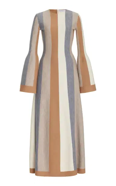 GABRIELA HEARST Quinlan Knit Dress in Multi Striped Merino Wool Cashmere | Thumbnail 1 GABRIELA HEARST Quinlan Knit Dress in Multi Striped Merino Wool Cashmere | Thumbnail 1