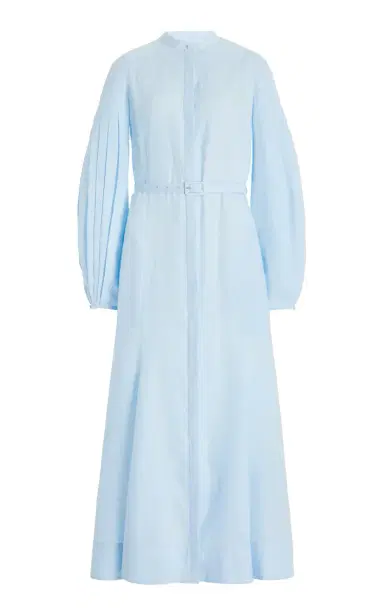 Gabriela Hearst Lydia Dress with Slip in Light Blue Aloe Linen | Thumbnail 1 Gabriela Hearst Lydia Dress with Slip in Light Blue Aloe Linen | Thumbnail 1
