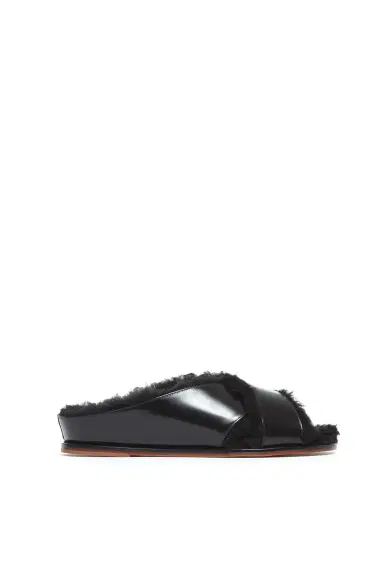 Gabriela Hearst Ellington Slide with Wool Fur | Thumbnail 1 Gabriela Hearst Ellington Slide with Wool Fur | Thumbnail 1