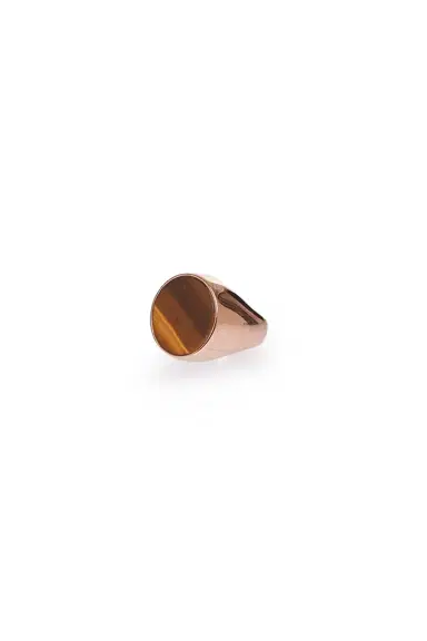 Gabriela Hearst "One Ounce" Signet Ring In Rose Gold & Tiger's Eye | Thumbnail 1 Gabriela Hearst "One Ounce" Signet Ring In Rose Gold & Tiger's Eye | Thumbnail 1