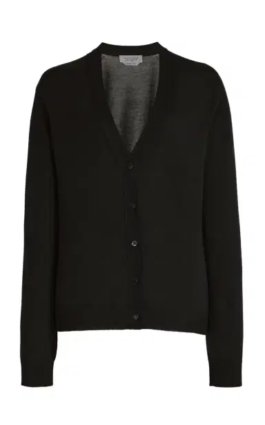 GABRIELA HEARST Tori Knit Cardigan in Black Cashmere Silk | Thumbnail 1 GABRIELA HEARST Tori Knit Cardigan in Black Cashmere Silk | Thumbnail 1