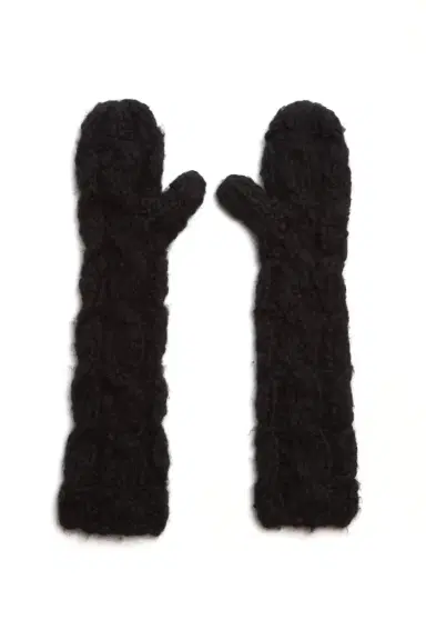 GABRIELA HEARST Scarlett Knit Mittens in Black Welfat Cashmere | Thumbnail 1 GABRIELA HEARST Scarlett Knit Mittens in Black Welfat Cashmere | Thumbnail 1