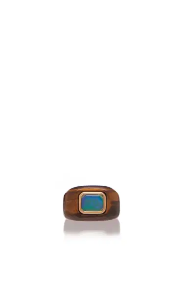 Gabriela Hearst Medium Ring in Tigers Eye & Opal | Thumbnail 1 Gabriela Hearst Medium Ring in Tigers Eye & Opal | Thumbnail 1
