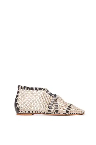 Gabriela Hearst Sage Flat Shoe in Cream Crochet & Nappa Leather | Thumbnail 1 Gabriela Hearst Sage Flat Shoe in Cream Crochet & Nappa Leather | Thumbnail 1