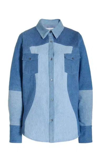 Gabriela Hearst Elly Shirt in Upcycled Denim | Thumbnail 1 Gabriela Hearst Elly Shirt in Upcycled Denim | Thumbnail 1