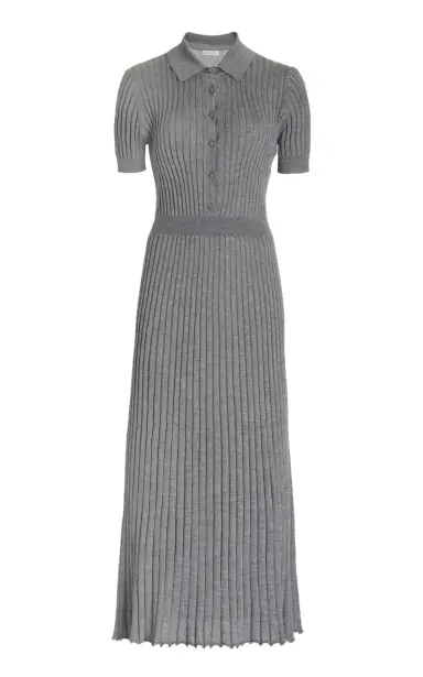 Gabriela Hearst Amor Knit Dress in Heather Grey Cashmere Silk | Thumbnail 1 Gabriela Hearst Amor Knit Dress in Heather Grey Cashmere Silk | Thumbnail 1