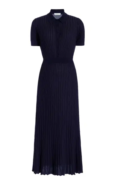Gabriela Hearst Amor Knit Dress in Dark Navy Cashmere Silk | Thumbnail 1 Gabriela Hearst Amor Knit Dress in Dark Navy Cashmere Silk | Thumbnail 1