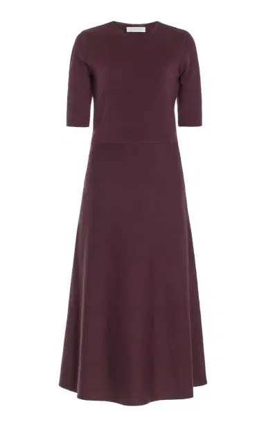 GABRIELA HEARST Seymore Knit Dress in Deep Bordeaux Merino Wool Cashmere | Thumbnail 1 GABRIELA HEARST Seymore Knit Dress in Deep Bordeaux Merino Wool Cashmere | Thumbnail 1
