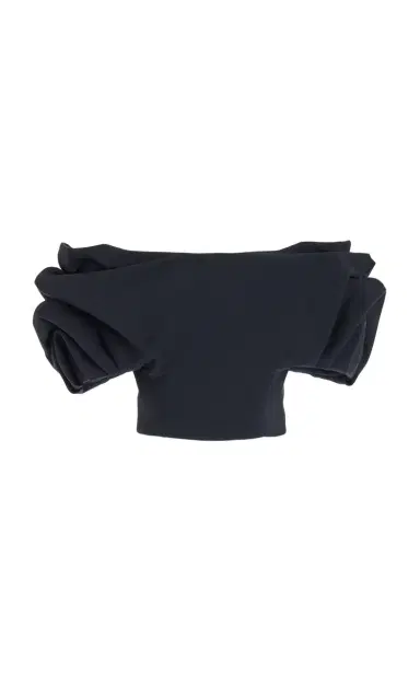 GABI Erwan Top in Black Silk Wool Cady | Thumbnail 1 GABI Erwan Top in Black Silk Wool Cady | Thumbnail 1