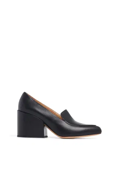 Gabriela Hearst Adrian Block Heel Loafer in Black Nappa Leather | Thumbnail 1 Gabriela Hearst Adrian Block Heel Loafer in Black Nappa Leather | Thumbnail 1