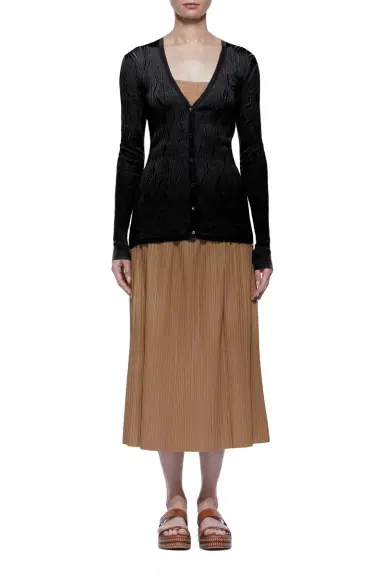 Gabriela Hearst Carter Knit Cardigan in Black Cashmere Silk | Thumbnail 1 Gabriela Hearst Carter Knit Cardigan in Black Cashmere Silk | Thumbnail 1