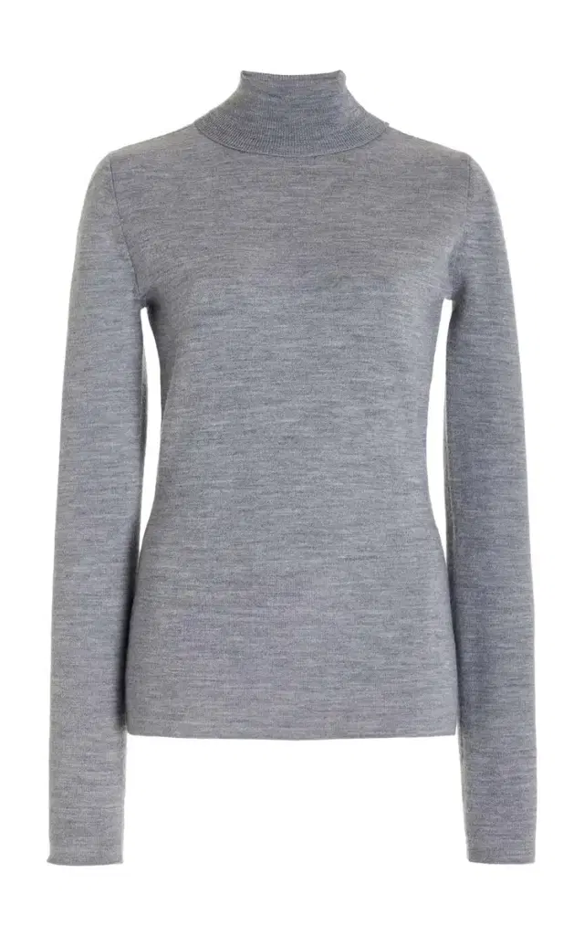May Knit Turtleneck in Heather Grey Merino Wool Cashmere May Knit Turtleneck in Heather Grey Merino Wool Cashmere