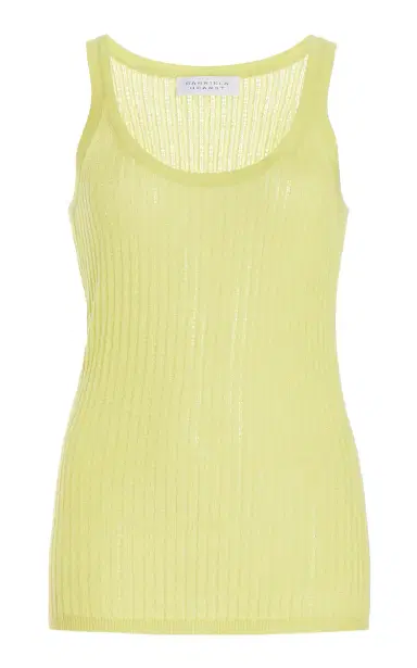 GABRIELA HEARST Nevin Pointelle Knit Tank Top in Lime Adamite Cashmere Silk | Thumbnail 1 GABRIELA HEARST Nevin Pointelle Knit Tank Top in Lime Adamite Cashmere Silk | Thumbnail 1