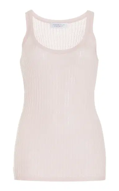 GABRIELA HEARST Nevin Pointelle Knit Tank Top in Blush Cashmere Silk | Thumbnail 1 GABRIELA HEARST Nevin Pointelle Knit Tank Top in Blush Cashmere Silk | Thumbnail 1