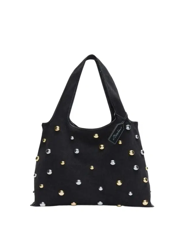 Studded Washed Denim Market Tote Bag Studded Washed Denim Market Tote Bag