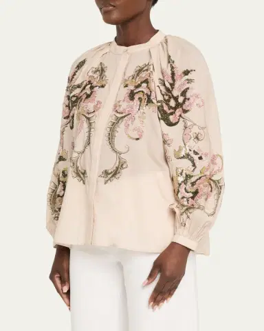 Kobi Halperin Heidi Sequin Floral-Print Blouse | Thumbnail 4 Kobi Halperin Heidi Sequin Floral-Print Blouse | Thumbnail 4