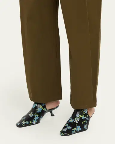 Loewe 45mm Emily Floral Leather Mules | Thumbnail 2 Loewe 45mm Emily Floral Leather Mules | Thumbnail 2