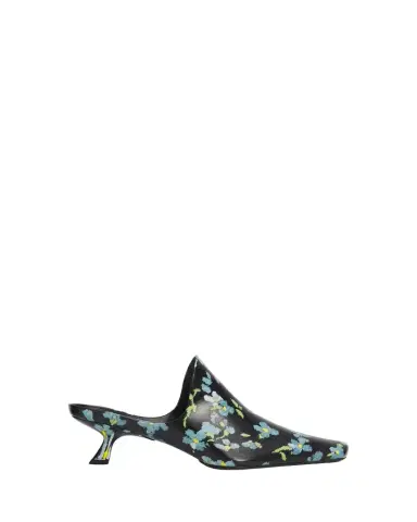 Loewe 45mm Emily Floral Leather Mules | Thumbnail 1 Loewe 45mm Emily Floral Leather Mules | Thumbnail 1