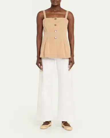 Veronica Beard Kariselle Sleeveless Square-Neck Top | Thumbnail 2 Veronica Beard Kariselle Sleeveless Square-Neck Top | Thumbnail 2