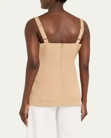 Veronica Beard Kariselle Sleeveless Square-Neck Top | Thumbnail 3 Veronica Beard Kariselle Sleeveless Square-Neck Top | Thumbnail 3