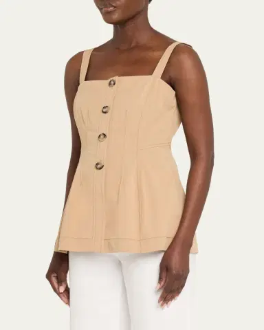 Veronica Beard Kariselle Sleeveless Square-Neck Top | Thumbnail 4 Veronica Beard Kariselle Sleeveless Square-Neck Top | Thumbnail 4