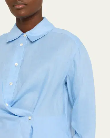 Veronica Beard Perezzi Asymmetric Linen Shirt | Thumbnail 5 Veronica Beard Perezzi Asymmetric Linen Shirt | Thumbnail 5