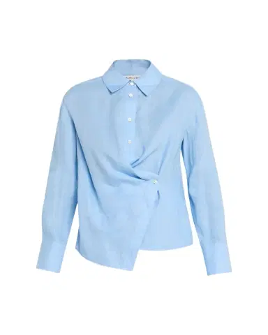Veronica Beard Perezzi Asymmetric Linen Shirt | Thumbnail 1 Veronica Beard Perezzi Asymmetric Linen Shirt | Thumbnail 1