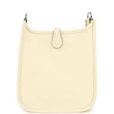 HERMÈS Hermes Evelyne TPM Cream Clemence Palladium Hardware | Thumbnail 4 HERMÈS Hermes Evelyne TPM Cream Clemence Palladium Hardware | Thumbnail 4