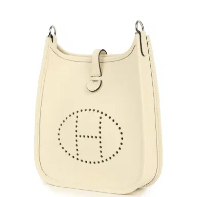 HERMÈS Hermes Evelyne TPM Cream Clemence Palladium Hardware | Thumbnail 5 HERMÈS Hermes Evelyne TPM Cream Clemence Palladium Hardware | Thumbnail 5