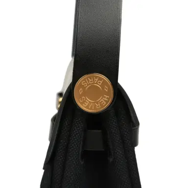 HERMÈS Hermes Herbag Zip 20 Mini Black Toile Militaire Canvas and Black Vache Hunter Gold Hardware | Thumbnail 6 HERMÈS Hermes Herbag Zip 20 Mini Black Toile Militaire Canvas and Black Vache Hunter Gold Hardware | Thumbnail 6