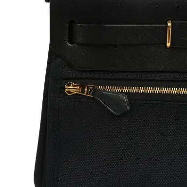 HERMÈS Hermes Herbag Zip 20 Mini Black Toile Militaire Canvas and Black Vache Hunter Gold Hardware | Thumbnail 8 HERMÈS Hermes Herbag Zip 20 Mini Black Toile Militaire Canvas and Black Vache Hunter Gold Hardware | Thumbnail 8