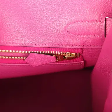 HERMÈS Hermes Special Order (HSS) Birkin 30 Bleu Paon and Rose Poupre Brushed Gold Hardware | Thumbnail 9 HERMÈS Hermes Special Order (HSS) Birkin 30 Bleu Paon and Rose Poupre Brushed Gold Hardware | Thumbnail 9