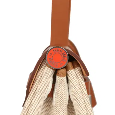 HERMÈS Hermes Special Order (HSS) Herbag Zip PM 31 "Circuit 24" Fauve and Ecru Toile H Canvas and Fauve Hunter Lacquered Palladium Hardware | Thumbnail 4 HERMÈS Hermes Special Order (HSS) Herbag Zip PM 31 "Circuit 24" Fauve and Ecru Toile H Canvas and Fauve Hunter Lacquered Palladium Hardware | Thumbnail 4