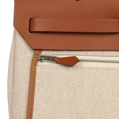 HERMÈS Hermes Special Order (HSS) Herbag Zip PM 31 "Circuit 24" Fauve and Ecru Toile H Canvas and Fauve Hunter Lacquered Palladium Hardware | Thumbnail 8 HERMÈS Hermes Special Order (HSS) Herbag Zip PM 31 "Circuit 24" Fauve and Ecru Toile H Canvas and Fauve Hunter Lacquered Palladium Hardware | Thumbnail 8