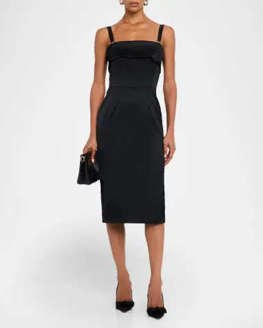 Dolce & Gabbana Satin Sleeveless Sheath Midi Dress | Thumbnail 2 Dolce & Gabbana Satin Sleeveless Sheath Midi Dress | Thumbnail 2