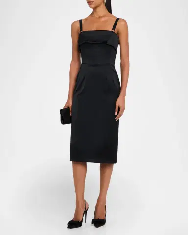 Dolce & Gabbana Satin Sleeveless Sheath Midi Dress | Thumbnail 4 Dolce & Gabbana Satin Sleeveless Sheath Midi Dress | Thumbnail 4