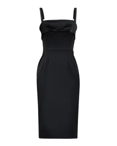 Dolce & Gabbana Satin Sleeveless Sheath Midi Dress | Thumbnail 1 Dolce & Gabbana Satin Sleeveless Sheath Midi Dress | Thumbnail 1